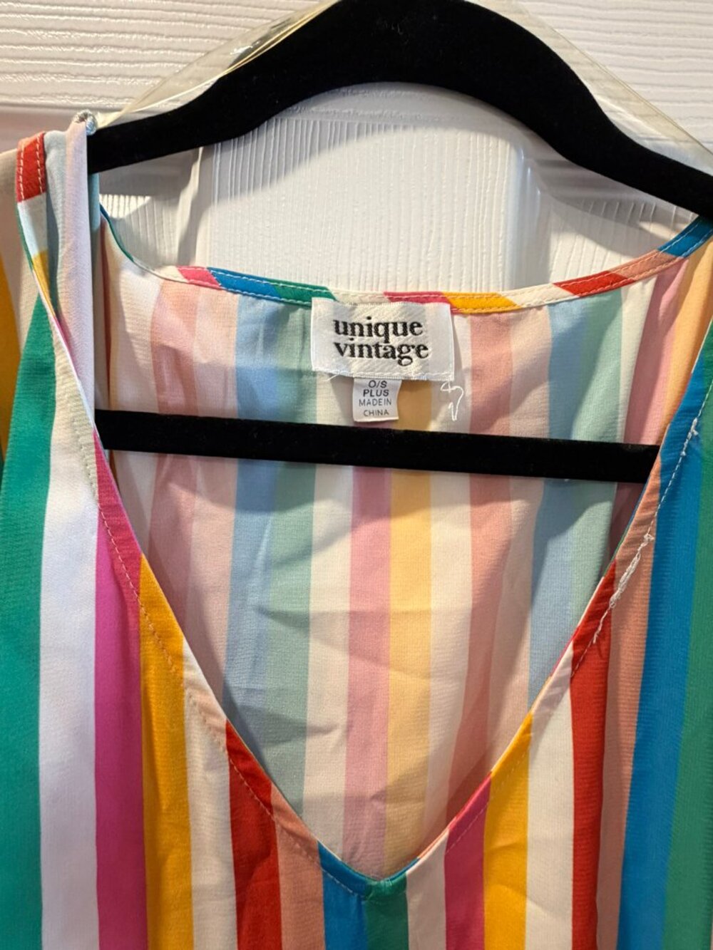 Unique Vintage Rainbow Striped Burton Caftan Dress - Picture 3 of 4